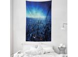 Abakuhaus Paris Arazzo E Copriletto, Vista Della Torre Eiffel In Tessuto Microfibra Morbido Lavabile Senza Scolorimento Stampa Digitale, 140 X 230 Cm, Blu Navy