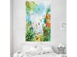 Abakuhaus Arazzo E Copriletto Libelle, Natura Fiorita In Morbido Tessuto Microfibra Lavabile Senza Scolorimento Stampa Digitale, 140 X 230 Cm, Multicolore