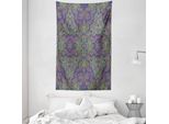 Abakuhaus Arazzo E Copriletto Psichedelico, Mandala Boho Hippie In Morbido Tessuto Microfibra Lavabile Senza Scolorimento Stampa Digitale, 140 X 230 Cm, Viola Verde