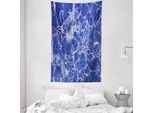 Abakuhaus Arazzo E Copriletto Blu, Motivo Marmorizzato, Morbido Tessuto In Microfibra, Lavabile Senza Scolorimento, Stampa Digitale, 140 X 230 Cm, Blu