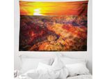 Abakuhaus Arazzo Americano, Grand Canyon Horizon In Morbido Tessuto Microfibra Lavabile Senza Scolorimento Stampa Digitale, 150 X 110 Cm, Arancione