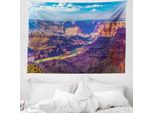 Abakuhaus Arazzo Americano, Grand Canyon Al Tramonto In Morbido Tessuto Microfibra Lavabile Senza Scolorimento Stampa Digitale, 150 X 110 Cm, Blu Tan
