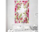Abakuhaus Arazzo Rosa E Copriletto, Estate Bud Primavera In Morbido Tessuto Microfibra Lavabile Senza Scolorimento Stampa Digitale, 140 X 230 Cm, Verde Rosa