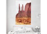 Abakuhaus Tappeto Da Parete E Copriletto Marroni, Valley View Of Western In Morbido Tessuto Microfibra Lavabile Senza Scolorimento Stampa Digitale, 140 X 230 Cm, Tan