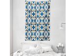 Abakuhaus Arazzo Tradizionale E Copriletto, Piastrelle Portoghesi In Morbido Tessuto Microfibra Lavabile Senza Scolorimento Stampa Digitale, 140 X 230 Cm, Blu Reale