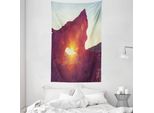 Abakuhaus Arazzo Naturale E Copriletto, Alba Nel Deserto Americano In Morbido Tessuto Microfibra Lavabile Senza Scolorimento Stampa Digitale, 140 X 230 Cm, Arancione