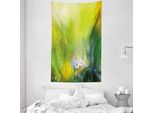 Abakuhaus Arazzo E Copriletto Verde, Camomilla Pastorale In Morbido Tessuto Microfibra Lavabile Senza Scolorimento Stampa Digitale, 140 X 230 Cm, Verde Bianco