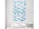 Abakuhaus Ocean Life Arazzo E Copriletto, Disegno Di Delfini In Morbido Tessuto Microfibra Lavabile Senza Scolorimento Stampa Digitale, 140 X 230 Cm, Turchese Bianco