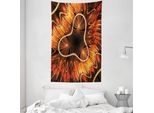 Abakuhaus Arazzo E Copriletto Fractal, Onde Elettromagnetiche In Morbido Tessuto Microfibra Lavabile Senza Scolorimento, Stampa Digitale, 140 X 230 Cm, Rosso Cinabro Marrone
