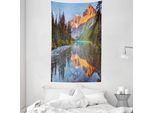 Abakuhaus Arazzo Naturale E Copriletto, Canadian Mountains In Morbido Tessuto Microfibra Lavabile Senza Scolorimento Stampa Digitale, 140 X 230 Cm, Multicolore