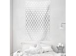 Abakuhaus Arazzo Geometrico E Copriletto, Motivi In Morbido Tessuto Microfibra Lavabile Senza Scolorimento Stampa Digitale, 140 X 230 Cm, Bianco Nero