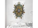 Abakuhaus Arazzo E Copriletto Mandala, Stile Boho Tribale Paisley In Morbido Tessuto Microfibra Lavabile Senza Scolorimento Stampa Digitale, 140 X 230 Cm, Multicolore