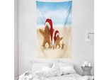 Abakuhaus Tappeto Natalizio E Copriletto, Stelle Marine In Morbido Tessuto Microfibra Lavabile Senza Scolorimento Stampa Digitale, 140 X 230 Cm, Grigio E Bianco