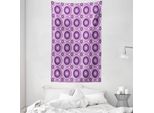 Abakuhaus Arazzo Geometrico E Copriletto, Cerchi Concentrici Anelli In Morbido Tessuto Microfibra Lavabile Senza Scolorimento Stampa Digitale, 140 X 230 Cm, Viola