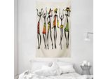 Abakuhaus Tappezzeria E Copriletto Afro, Clan Dancer Ethnic In Morbido Tessuto Microfibra Lavabile Senza Scolorimento Stampa Digitale, 140 X 230 Cm, Multicolore