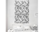 Abakuhaus Arazzo Decorativo E Copriletto, Disegno Teschi Morti In Morbido Tessuto Microfibra Lavabile Senza Scolorimento, Stampa Digitale, 140 X 230 Cm, Bianco E Nero
