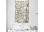 Abakuhaus Arazzo E Copriletto Paisley, Stile Vintage Floreale In Morbido Tessuto Microfibra Lavabile Senza Scolorimento, Stampa Digitale, 140 X 230 Cm, Verde Bianco Viola