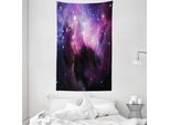 Abakuhaus Tappeto Da Parete E Copriletto, Immagine Nebula Cosmos In Morbido Tessuto Microfibra Lavabile Senza Scolorimento, Stampa Digitale, 140 X 230 Cm, Viola Blu