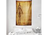 Abakuhaus Arazzo Anatomico E Copriletto, Stile Corpo Umano In Morbido Tessuto Microfibra Lavabile Senza Scolorimento, Stampa Digitale, 140 X 230 Cm, Marrone Chiaro