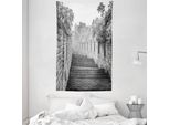 Abakuhaus China Arazzo E Copriletto, Rovine In Morbido Tessuto Microfibra Lavabile Senza Scolorimento Stampa Digitale, 140 X 230 Cm, Grigio