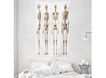 Abakuhaus Arazzo E Copriletto Anatomico, Scheletro Della Salute In Morbido Tessuto Microfibra Lavabile Senza Scolorimento, Stampa Digitale, 140 X 230 Cm, Color Crema