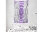 Abakuhaus Arazzo E Copriletto Grigio E Viola, Boho Ombre In Morbido Tessuto Microfibra Lavabile Senza Scolorimento Stampa Digitale, 140 X 230 Cm, Bianco Viola