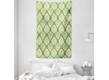 Abakuhaus Arazzo E Copriletto Vittoriano, Motivo Floreale Barocco In Morbido Tessuto Microfibra Lavabile Senza Scolorimento, Stampa Digitale, 140 X 230 Cm, Verde