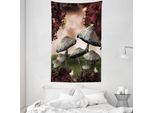 Abakuhaus Arazzo E Copriletto Paesaggistico, Bosco Fatato In Morbido Tessuto Microfibra Lavabile Senza Scolorimento Stampa Digitale, 140 X 230 Cm, Grigio Marrone