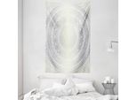 Abakuhaus Arazzo E Copriletto Grigio E Bianco, Boho Ombre Retro In Morbido Tessuto Microfibra Lavabile Senza Scolorimento Stampa Digitale, 140 X 230 Cm, Grigio Bianco