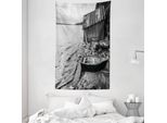 Abakuhaus Tappeto E Copriletto Bianco E Nero, Barca Da Pesca In Morbido Tessuto Microfibra Lavabile Senza Scolorimento Stampa Digitale, 140 X 230 Cm, Grigio