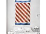 Abakuhaus 4 Luglio Arazzo E Copriletto, Old Glory Stripes In Morbido Tessuto Microfibra Lavabile Senza Scolorimento Stampa Digitale, 140 X 230 Cm, Beige Blu Navy Rubino