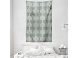Abakuhaus Arazzo E Copriletto In Damasco, Fiori Astratti In Morbido Tessuto Microfibra Lavabile Senza Scolorimento, Stampa Digitale, 140 X 230 Cm, Blu E Tortora
