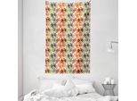 Abakuhaus Arazzo Geometrico E Copriletto, Forma Esagonale Retrò In Morbido Tessuto Microfibra Lavabile Senza Scolorimento, Stampa Digitale, 140 X 230 Cm, Arancione Senape