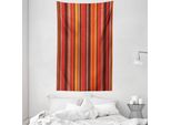 Abakuhaus Arazzo Geometrico E Copriletto, Linee Sottili E Spesse In Morbido Tessuto Microfibra Lavabile Senza Scolorimento Stampa Digitale, 140 X 230 Cm, Giallo Marrone Rosso