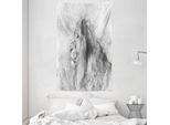 Abakuhaus Arazzo E Copriletto Grigio Chiaro, Sketch Safari Lion In Morbido Tessuto Microfibra Lavabile Senza Scolorimento Stampa Digitale, 140 X 230 Cm, Grigio Antracite Bianco