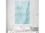 Abakuhaus Arazzo Rustico E Copriletto, Rural Meadow Farm In Morbido Tessuto Microfibra Lavabile Senza Scolorimento Stampa Digitale, 140 X 230 Cm, Azzurro Pallido Bianco