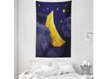 Abakuhaus Arazzo Geometrico E Copriletto, Triangle Notte Stellata In Morbido Tessuto Microfibra Lavabile Senza Scolorimento Stampa Digitale, 140 X 230 Cm, Blu Navy Giallo