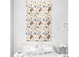 Abakuhaus Tappeto Da Parete E Copriletto Marroni, Croissant Bagels Caffè In Morbido Tessuto In Microfibra Lavabile Senza Scolorimento Stampa Digitale, 140 X 230 Cm, Marrone Bianco Sabbia