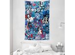 Abakuhaus Arazzo Colorato E Copriletto, Graffiti Street Art In Morbido Tessuto Microfibra Lavabile Senza Scolorimento, Stampa Digitale, 140 X 230 Cm, Multicolore