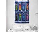Abakuhaus Tappeto E Copriletto Colorato, Snowy Winter Night In Morbido Tessuto Microfibra Lavabile Senza Scolorimento Stampa Digitale, 140 X 230 Cm, Multicolore