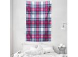 Abakuhaus Arazzo E Copriletto Rosa, Effetti Scozzesi Vintage In Morbido Tessuto Microfibra Lavabile Senza Scolorimento Stampa Digitale, 140 X 230 Cm, Rosa Blu Scuro