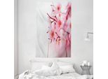 Abakuhaus Arazzo Floreale E Copriletto, Cherry Blossom Petals In Morbido Tessuto Microfibra Lavabile Senza Scolorimento Stampa Digitale, 140 X 230 Cm, Rosa Pallido Bianco