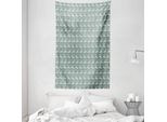 Abakuhaus Arazzo E Copriletto Verde, Stile Vittoriano In Morbido Tessuto Microfibra Lavabile Senza Scolorimento Stampa Digitale, 140 X 230 Cm, Verde Salvia Chiaro E Bianco