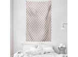 Abakuhaus Arazzo Geometrico E Copriletto, Cerchi E Simboli In Morbido Tessuto Microfibra Lavabile Senza Scolorimento Stampa Digitale, 140 X 230 Cm, Rosa Secca Blu-Grigio