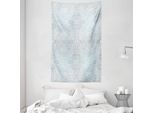 Abakuhaus Arazzo E Copriletto Vittoriano, Motivi Floreali Vorticosi In Morbido Tessuto Microfibra Lavabile Senza Scolorimento Stampa Digitale, 140 X 230 Cm, Azzurro Pallido Bianco