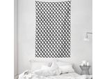 Abakuhaus Modern Arazzo E Copriletto, Pennellate Minimaliste In Morbido Tessuto Microfibra Lavabile Senza Scolorimento Stampa Digitale, 140 X 230 Cm, Grigio Antracite Bianco