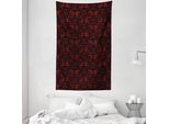 Abakuhaus Arazzo E Copriletto Vittoriano, Motivi Floreali Etnici, Morbido Tessuto In Microfibra, Lavabile Senza Scolorimento, Stampa Digitale, 140 X 230 Cm, Grigio Antracite Rubino