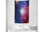 Abakuhaus Arazzo E Copriletto Astrologico, Segni Zodiacali Collegati, In Morbido Tessuto Microfibra, Lavabile Senza Scolorimento, Stampa Digitale, 140 X 230 Cm, Blu, Bianco E Rosso