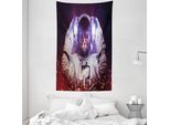 Abakuhaus Tappeto Da Parete E Copriletto Raum-Katze, Nebula Galaxy Cosmos In Morbido Tessuto Microfibra Lavabile Senza Scolorimento Stampa Digitale, 140 X 230 Cm, Blu Scuro Viola