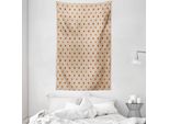 Abakuhaus Tappeto Da Parete E Copriletto Marroni, Pois Classici Retrò In Morbido Tessuto Microfibra Lavabile Senza Scolorimento, Stampa Digitale, 140 X 230 Cm, Marrone Chiaro Caffè Tostato
